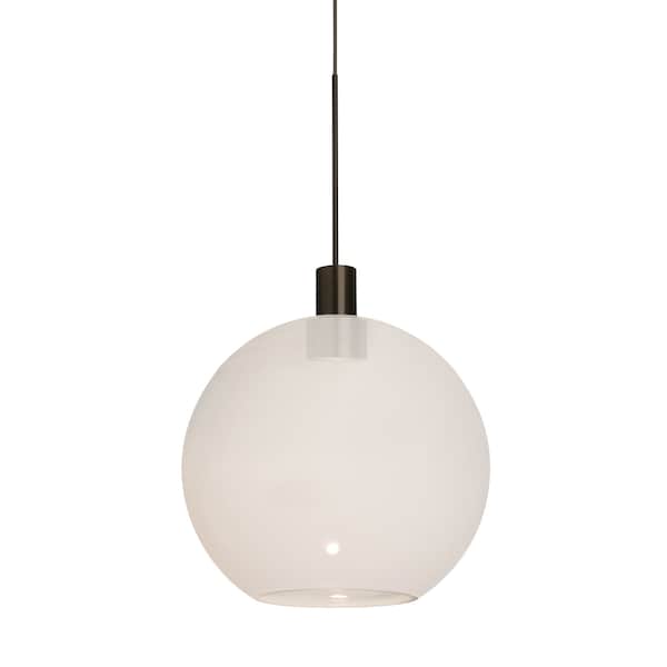 Besa Lighting Newton 8 Cord Pendant, Milky White, Bronze Finish, 1x3W LED 1XT-NEWTON8MW-LED-BR - main